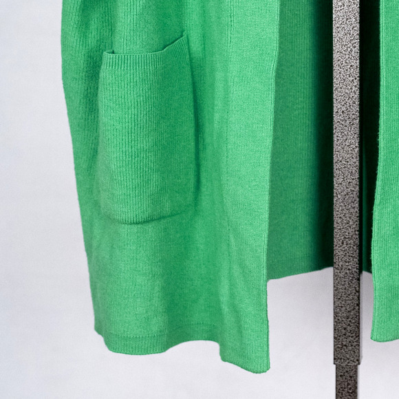 J.Jill Short Sleeve Cotton Blend Ribbed Cardigan Sweater XL Soft Pistachio Green - Picture 2 of 6